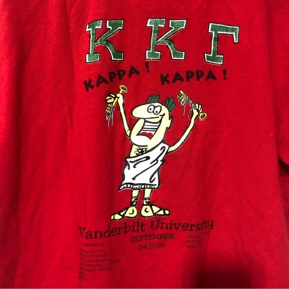 Vintage 1995 Hanes Beefy Single Stitch College T-Shirt Men Vanderbilt Toga Kappa - Picture 14 of 15